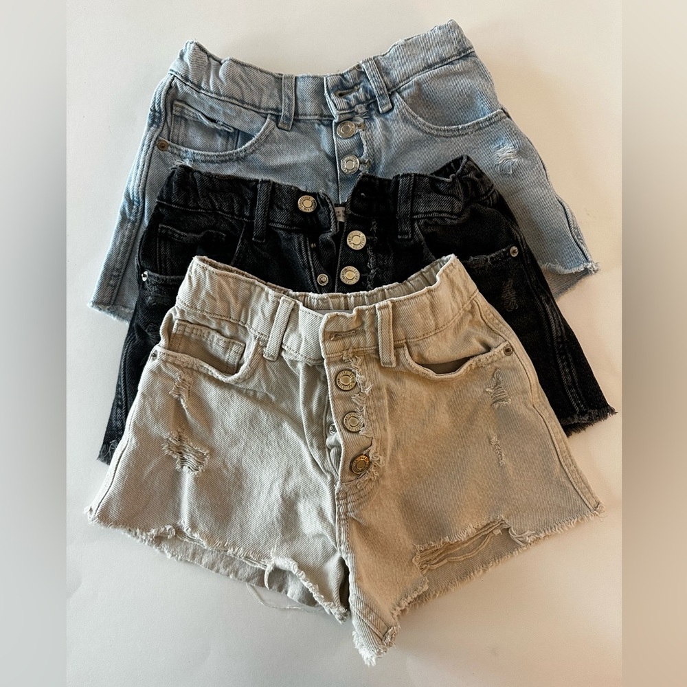 Zara Girls Denim Shorts Bundle Size 10 Spring Summer Denim Shorts Lot of 3 EUC